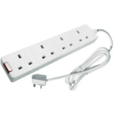 Image of CED 4 Way Extension Lead 13amp 5m Neon White CEDTS4513M