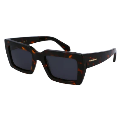 Image of Ferragamo Woman SF1108S 242 Sunglasses Acetate Havana Grey Squared Normal