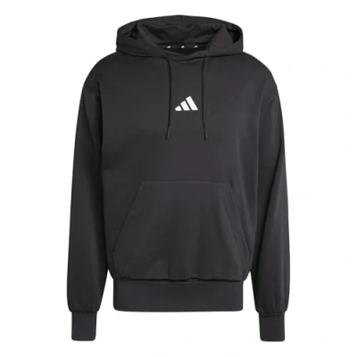 Image of adidas Men&#039;s ESSENTIALS FEELCOZY FLEECE HOODIE, black/white, M