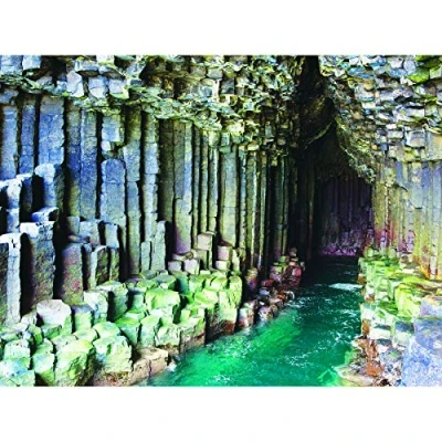 Image of Wee Blue Coo Fingals Cave Staffa Scotland Land Formation Volcanic Art Canvas Print
