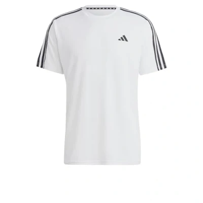 Image of adidas Men&#039;s Train Essentials 3 Stripes Training Tee, White/Black, M Tall