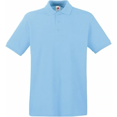 Image of Fruit of the Loom Men&#039;s Premium Short Sleeve Polo Shirt, Sky, XXX Large