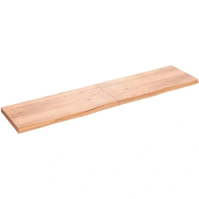Image of vidaXL Wall Shelf Light Brown 220x50x(2 6) cm Treated Solid Wood Oak