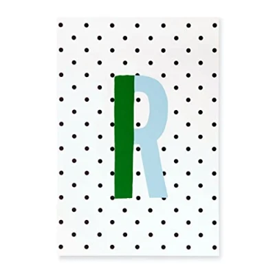 Image of Kate Spade New York Initial Notepad, Paper Pad with 100 Blank Sheets, 7&quot; x 4.75&quot; Small Writing for Desktop Notes, R (Green)
