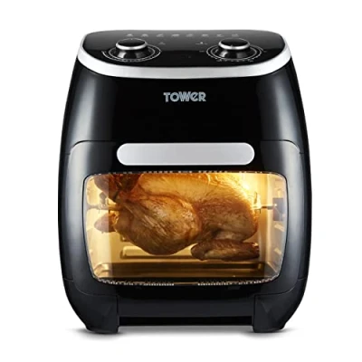Image of Tower T17038 Xpress 5 in 1 Manual Air Fryer Oven with Rapid Circulation, 60 Minute Timer, 11L, 2000W, Black