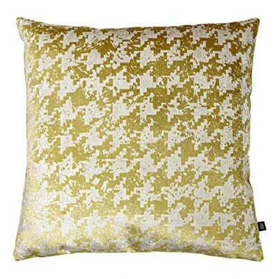 Image of Ashley Wilde Nevado Velvet Jacquard Cushion Cover Gold viscose One Size