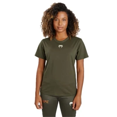 Image of Venum, UFC Adrenaline Fight Week Women’s Short Sleeve Cotton T Shirt, Women&#039;s, S, Khaki