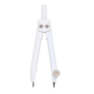 Image of M&amp;G Compass for Geometry, Metal with Extra Leads Geometry Math Drafting Drawing Measuring Tools Classroom Office Supplies, White