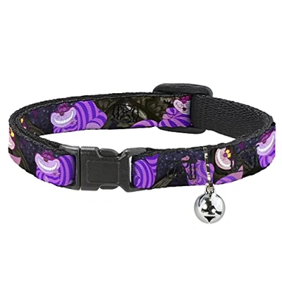 Image of Buckle Down Breakaway Cat Collar Cheshire Tree Poses 1/2&quot; Wide Fits 8 12&quot; Neck Medium