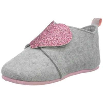 Image of Playshoes Felt Slippers Pantuflas, Heart, 5.5 UK Child