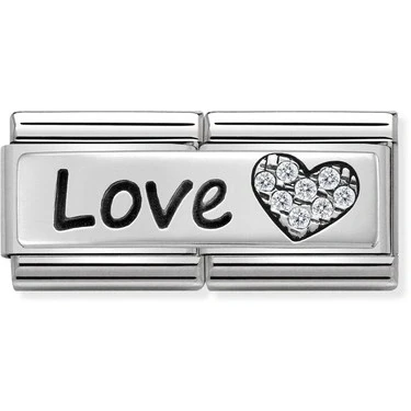 Image of Nomination Silver Love Double Plate Charm