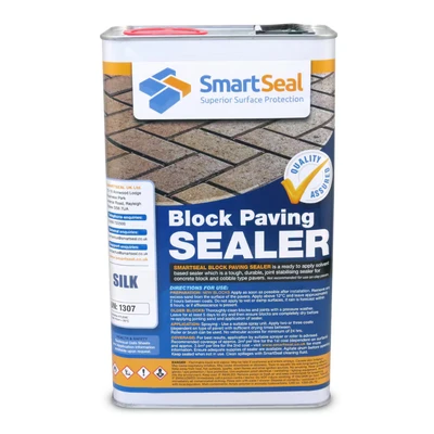 Image of Smartseal Block Paving Sealer Silk Finish Wet Look Sealer, Sand Hardener &amp; Weed Inhibitor. Satin Premium Sealant for Paved Driveways Patios (4 x 5 Litre)