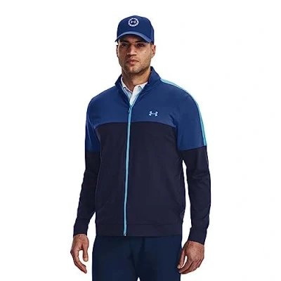 Image of Under Armour Men&#039;s Storm Midlayer Full Zip, Midnight Navy blue Mirage glacier Blue, M