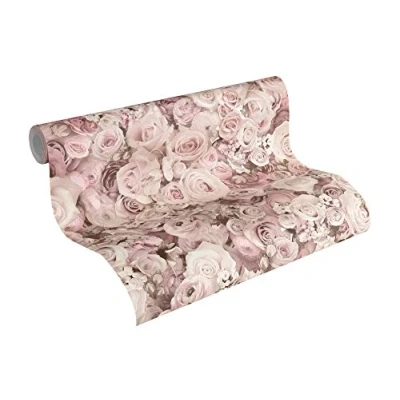 Image of A.S. Création Non Woven Wallpaper Urban Flowers with Roses 10.05 m x 53 cm Cream Made in Germany 327222 32722 2
