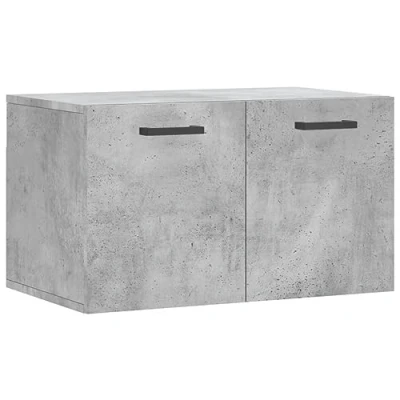 Image of vidaXL Wall Mounted Cabinet, Concrete Grey Engineered Wood, Ideal Storage Unit with Display Function for Living Room, Modern Design, Dimensions 60x36.5x35 cm