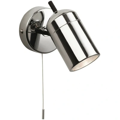 Image of Firstlight Atlantic Modern Style Wall Spotlight with On/Off Pull Cord Chrome