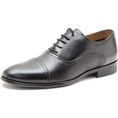 Image of Thomas Crick Men&#039;s &#039;Stowe&#039; Formal Classic Shoes, Comfortable, Durable, Trendy, Crafted with Premium Quality Leather, Perfect for Any Occasion, Closet Staple Shoes (Black/Tan)