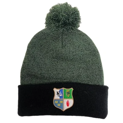Image of Lansdowne Four Provinces Ireland Bottle Green/Black Knit Bobble Hat