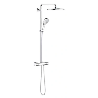 Image of GROHE Rainshower 310 Smartactive Shower System with Thermostat. Chrome Finish, Wall Mounted. Made In Germany. 26647000