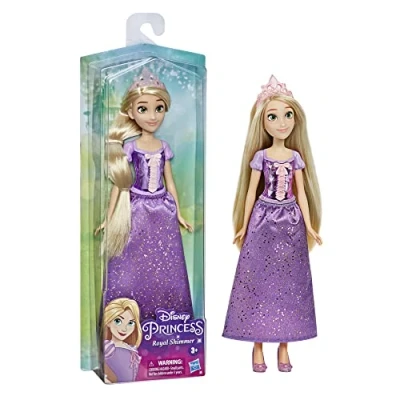 Image of Disney Princess Royal Shimmer Rapunzel Doll, Fashion Doll with Skirt and Accessories, Toy for Kids Ages 3 Up