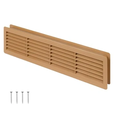 Image of Door Air Vent Grille 460x135mm (18.1x5.3inch) Double Sided OAK Ventilation Cover ABS Plastic