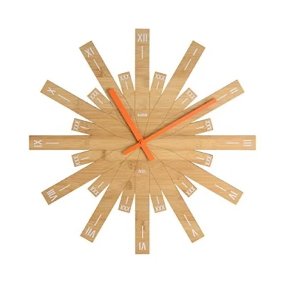 Image of Alessi Taggiante MDL05 Wall Clock, Bamboo, Wood, 48 x 7 cm