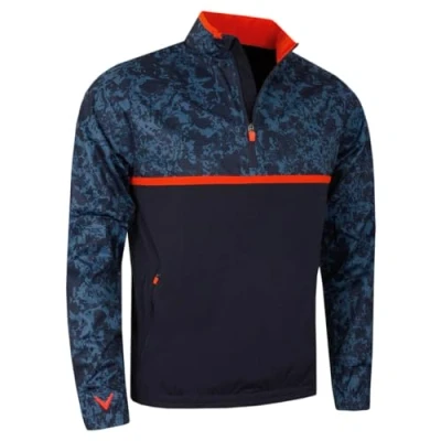 Image of Callaway Golf Mens Abstract Camo Wind 1/4 Zip Sweater Navy Blazer M