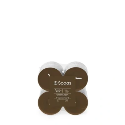 Image of Spaas Maxi Scented Tealights flatpack x8 10h, Twinkling Touch, Khaki
