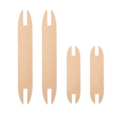Image of Smavles Wooden Shuttle 4 Pieces Weaving Tool Stick,Wood Hand Loom Stick Set Accessories Tapestry Knit Handcrafts Knitting Needles