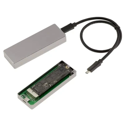 Image of KALEA INFORMATIQUE USB 3.2 Gen 2x2 20G Enclosure for Mac NVMe SSD Produced after 2013 in 12+16 Points. Brushed Aluminium, with Tools and Accessories.