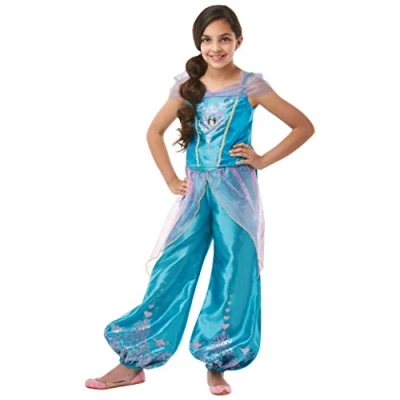 Image of Rubie&#039;s 640724L Official Disney Princess Jasmine Gem Costume, Girls, Large 7 8 Years, Height 128 cm