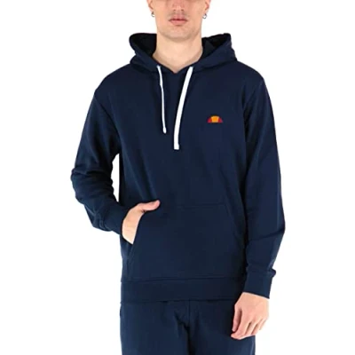 Image of Ellesse Small Embroidered Logo Hooded Sweatshirt, blue, XL
