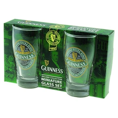 Image of Guinness Green Collection Mini Pint Glass, Set of 2 Shot Glass Size