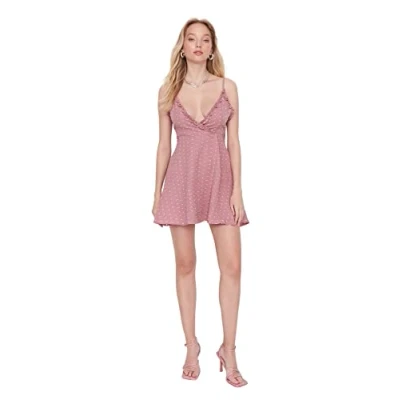 Image of Trendyol Women Petite Mini A line Regular fit Woven Dress Purple