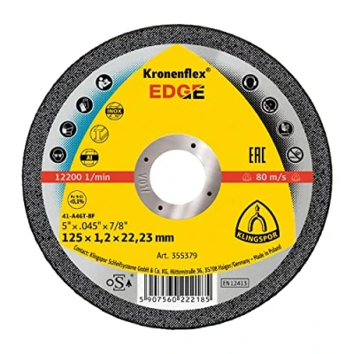 Image of Klingspor Edge Cutting Discs 125 x 1.2 22.23 mm Straight Pack of 25