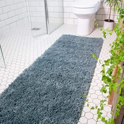 Image of Blue Green Fluffy Shaggy Shag Rug Affordable Ocean Aqua Durable Supper Soft Rugs Living Room Area Bedroom Runner 60cm x 240cm