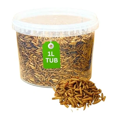 Image of Premium Dried Calci Worms for Birds 1L Tub, High Energy, No Mess Bird Feed, All Life Stages