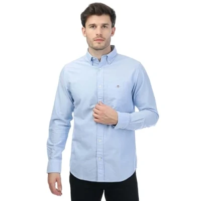 Image of GANT Men&#039;s Regular Oxford A.Shield Shirt in Blue