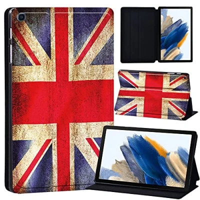 Image of Printed Case for Samsung Galaxy Tab A8 10.5 Inch 2022 (SM X200/X205/X207), Slim Lightweight Protective Hard Cover Trifold Stand with Auto Sleep/Wake (vintage union jack)
