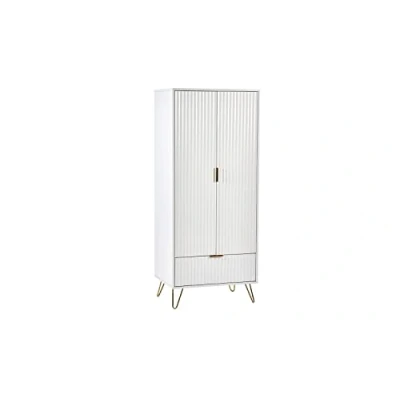 Image of Julian Bowen Murano 2 Door 1 Drawer Wardrobe Matt White, One Size