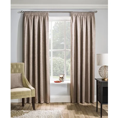 Image of Enhanced Living Matrix Latte Thermal Blockout Tape Top Curtains 90 x 72 inch (229 183cm) Energy Saving for Room/Bedroom