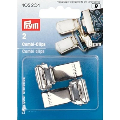 Image of Prym Combi Clips, Polyester, Silver, 18 mm, Colour, 2 Pcs