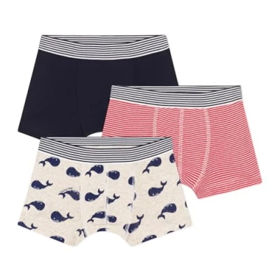 Image of Petit Bateau KIDS 3 PACK Pants for kids, Size: 5y, Smoking/montelimar/medieval/ spi/marshmallow