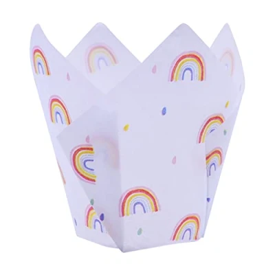 Image of 24 PME Tulip Shaped Muffin Cases, Rainbows