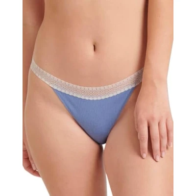 Image of Sloggi Women&#039;s GO Ribbed Tanga C2P Briefs, RIVIERA, L