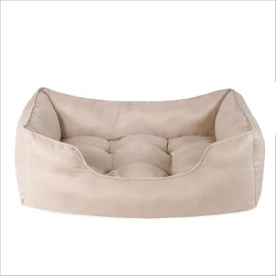 Image of Rosewood Thin Twill Box Dog Bed, Beige, Small