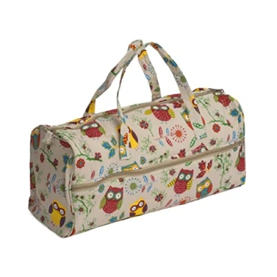 Image of Hobby Gift Exclusive Knitting Bag Project Storage Travel Case Yarn Holder Crochet 16 x 43 19 cm, Owl