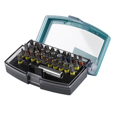 Image of wolfcraft Bit Box, Flat Slotted/Crosshead (PH/PZ) / TORX® (T) Hexagonal, 32 Pcs. I 2975000