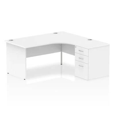 Image of Impulse 1600 Right Hand Panel End Workstation 600 Pedestal White