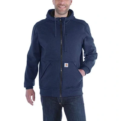Image of Carhartt Men&#039;s Wind Fighter Relaxed Fit Midweight Full Zip Sweatshirt, Navy, XXL